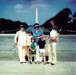 Walter Eisworth and family in Washington D.C. - Todd is the cameraman. (Grandma Arnold, Liz, Asher, Marcia, Seth and Dad)